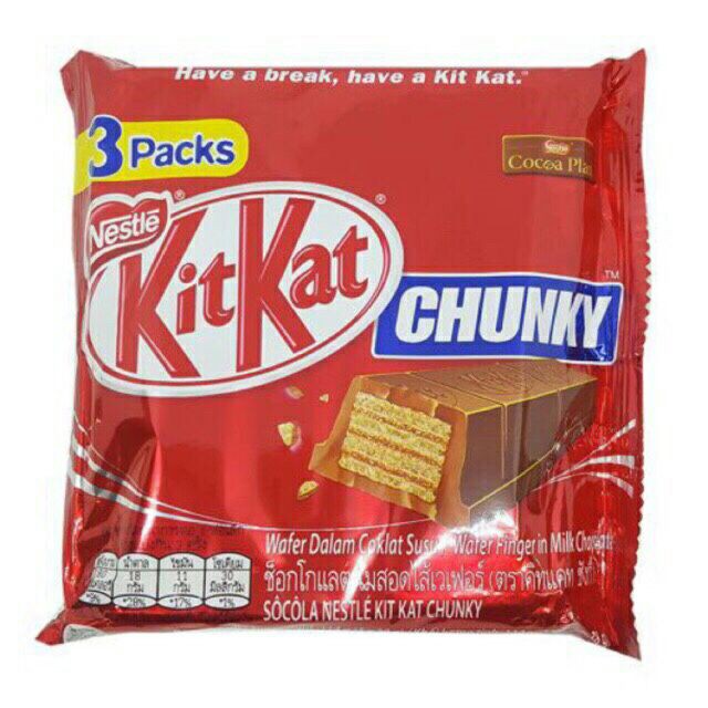 Bánh socola KitKat Chunky 38g 3 thanh