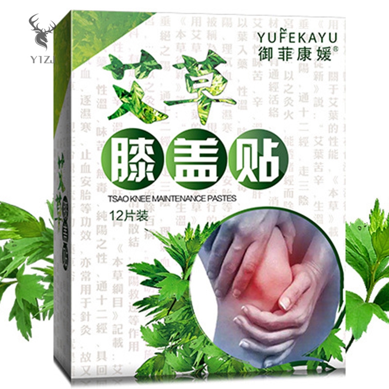Hộp 12 miếng cao dán lá ngải dùng cho vùng thắt lưng/cổ/eo/đầu gối