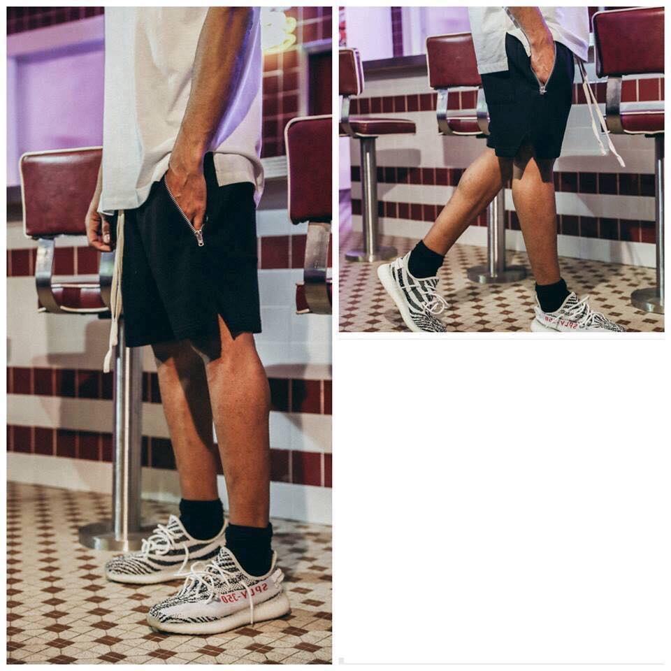 Quần Short V Khoá Zip Túi Kiểu Dáng Unisex Thoải Mái Cho Mùa Hè