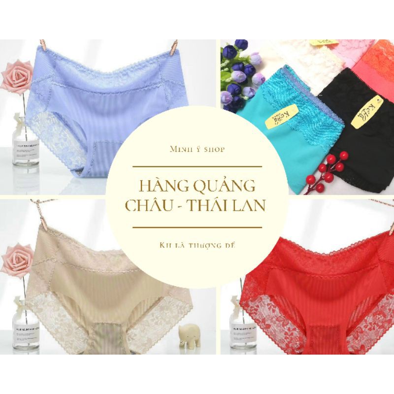 Quần Lót Nữ Su Thun Lạnh Phối Ren Cạp Cao 40kg đến 60kg | BigBuy360 - bigbuy360.vn