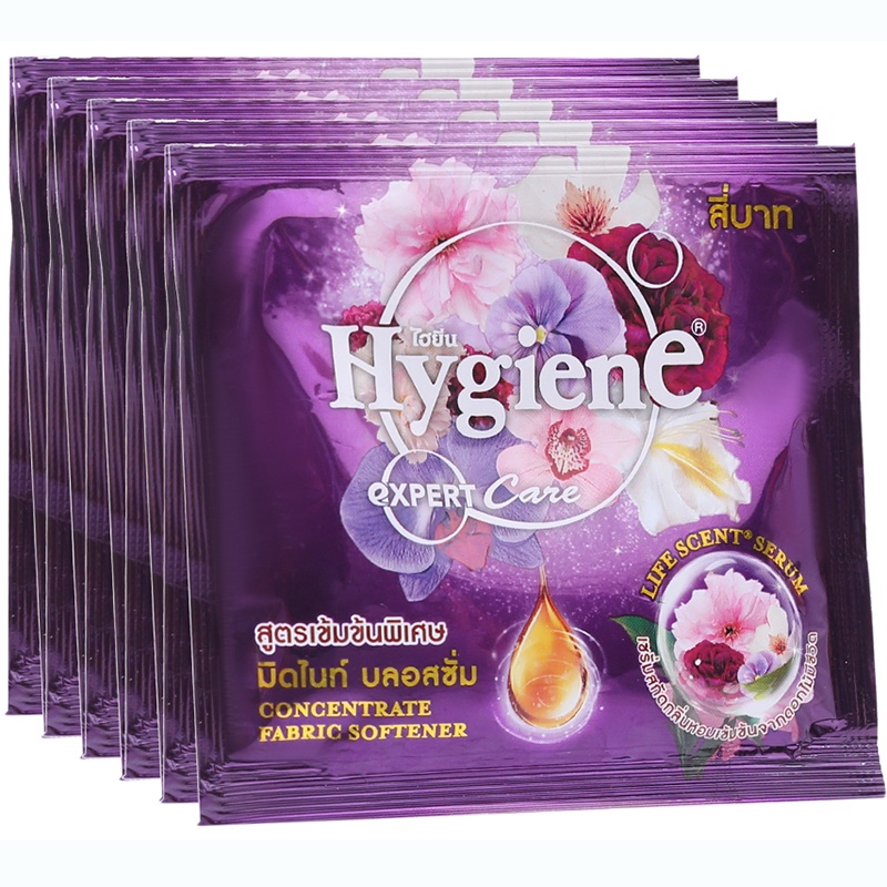 COMBO 5 gói Nước xả vải Hygiene Expert Care Làm mềm vải, thơm ngát hương hoa từ thiên nhiên