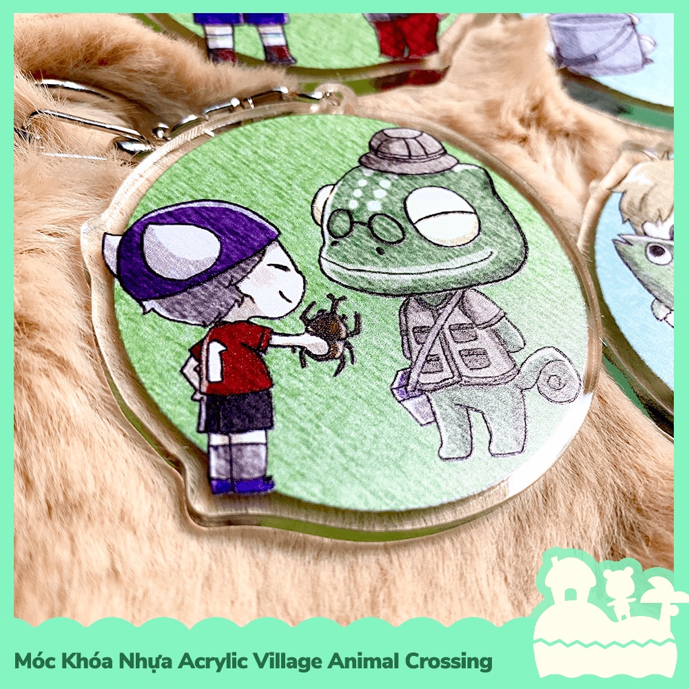 [Sẵn VN - NowShip] Móc Khóa Keychain Acrylic Nhựa Trong Nhân Vật Game Animal Crossing Horizons Nintendo Painting Nét Chì