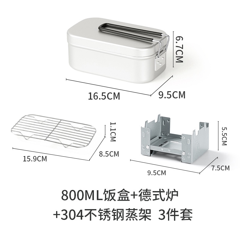 Hộp Đựng Cơm Trưa Hình Vuông Bằng Nhôm Phong Cách Nhật Bản