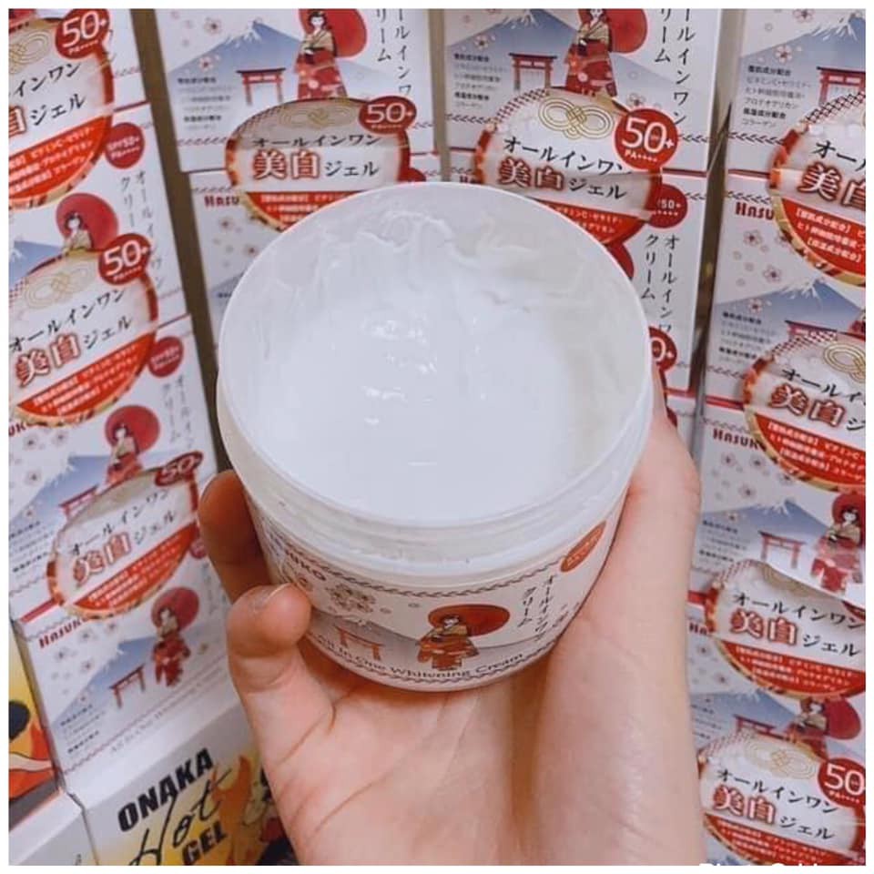 Kem trắng da bật tone toàn thân Hasuko NMN Nhật Bản chống nắng SPF 50+++