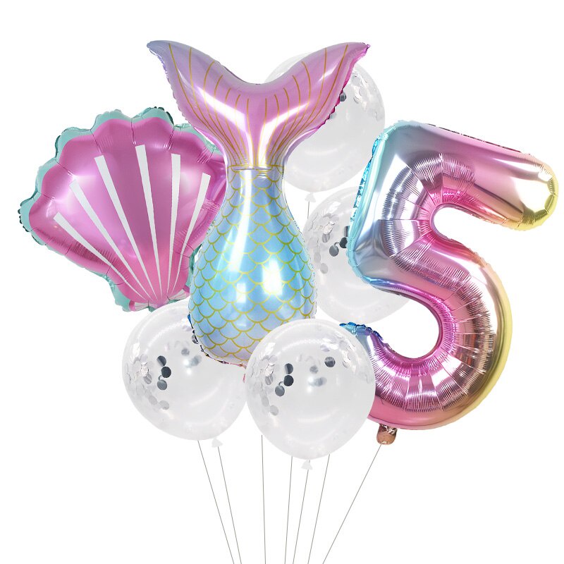 Set 7 bong bóng hình chữ số 0-9 thích hợp để trang trí tiệc