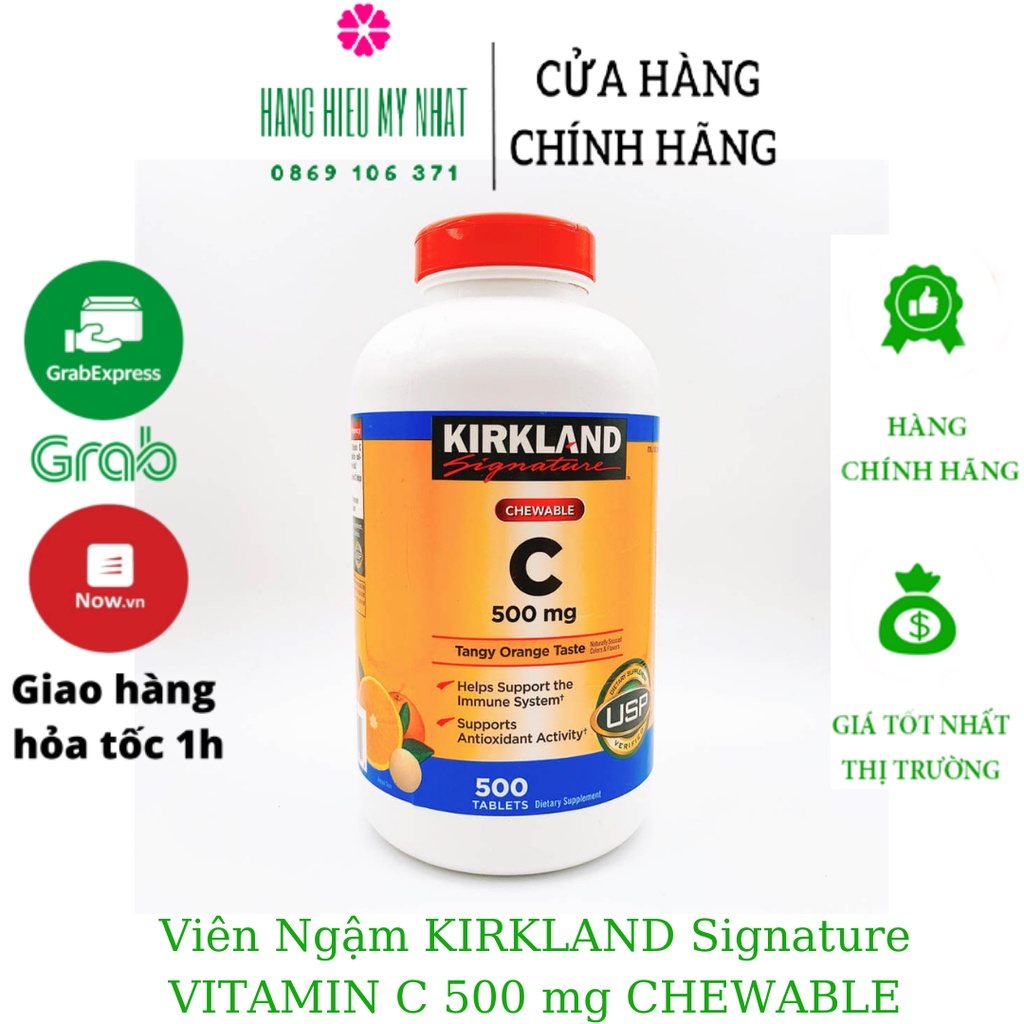 [Bạn mới nhập COSHBM -50% đơn 0Đ] Viên Bổ Sung Kirkland Vitamin C 500mg, 1000mg 500 viên