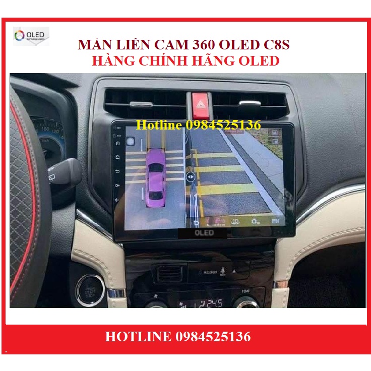 Màn liền camera 360 OLED C8S NEW cho các dòng xe ô tô, Màn hình dvd android OLED C8S ram 3g rom 32g, DVD 360 cho oto