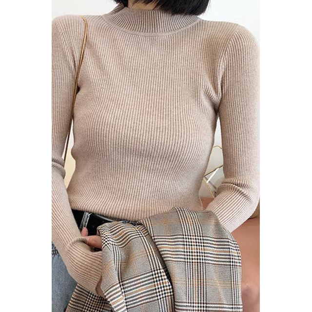 Áo Sweater Cổ Lọ Màu Xanh Bơ Phong Cách Retro Thời Trang Thu Đông | BigBuy360 - bigbuy360.vn