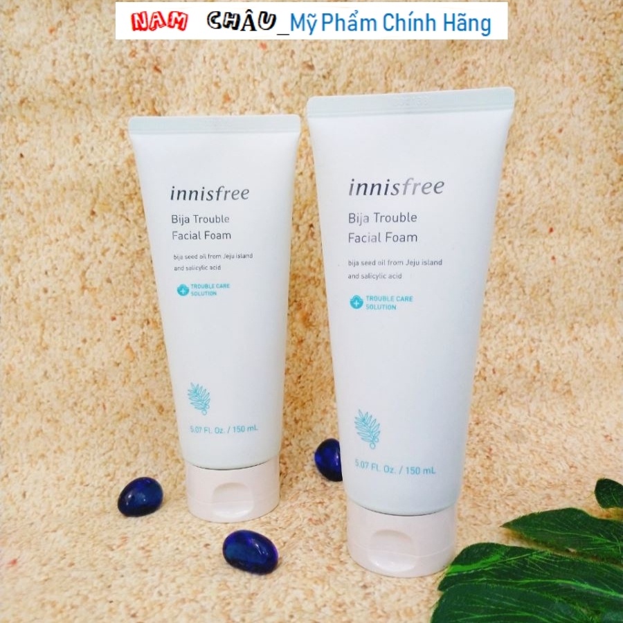 Sữa rửa mặt Innisfree Bija Trouble Facial Foam cho da mụn, da dầu 150ml