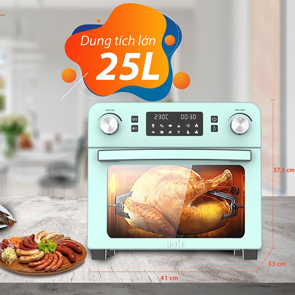 Lò nướng kiêm nồi chiên không dầu Unie Q36, công suất 1700W, dung tích 25L-kèm ảnh thật