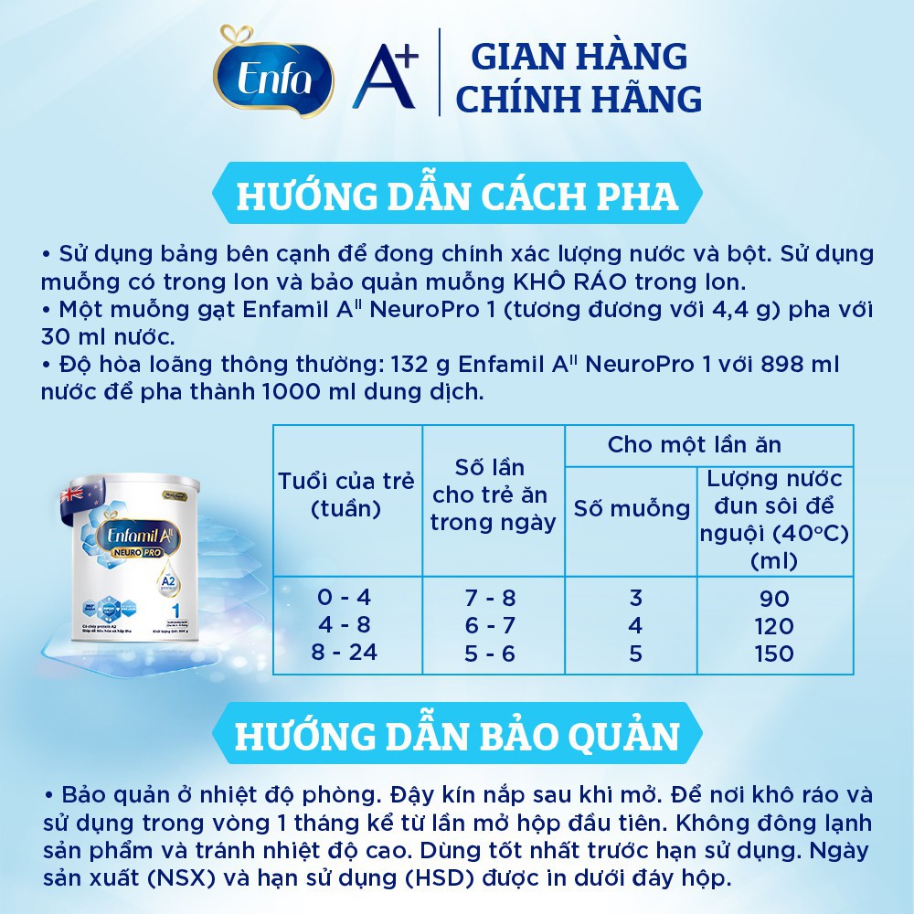 Sữa Bột Enfamil A2 Neuropro 1 – 350g/lon