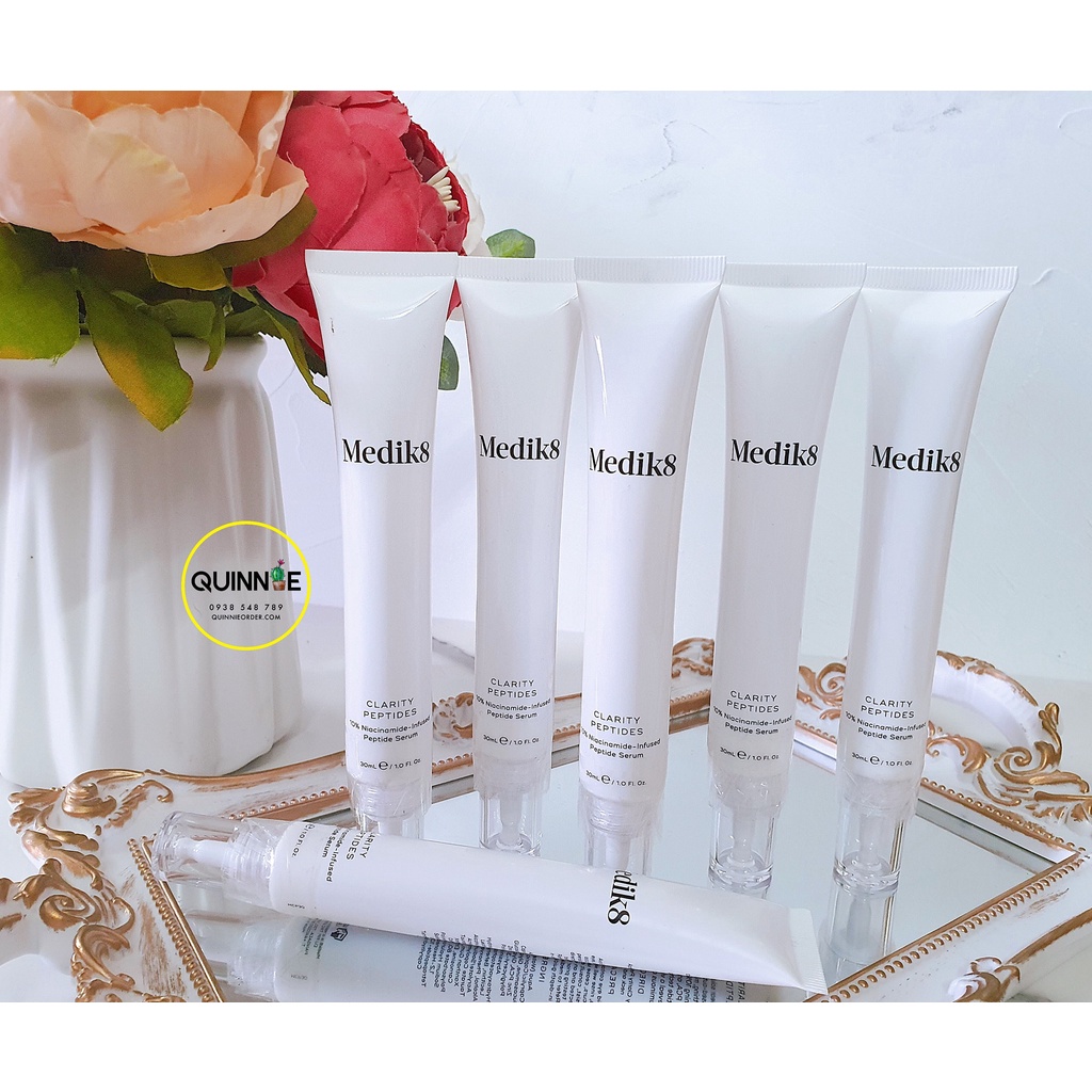 Tinh chất làm sáng da serum Medik8 clarity peptides 10% niacinamide 30ml fullsize se lỗ chân lông 30ML