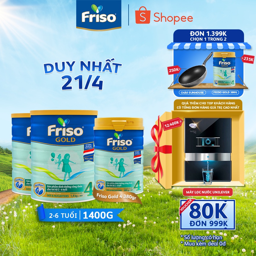 Combo 2 Sữa Bột Friso Gold 4 1400g