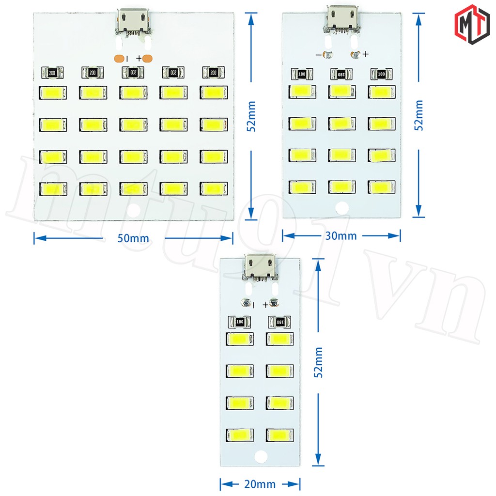 Mạch 8 / 12 / 20 Led Siêu Sáng Dùng Nguồn Micro USB 5v