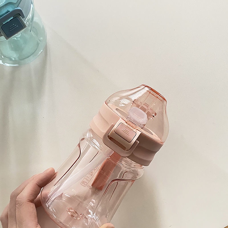 Bình Nước Thể Thao Bằng Nhựa Chịu Nhiệt Độ Cao Chống Rò Rỉ Chống Rò Rỉ Phong Cách Hàn Quốc