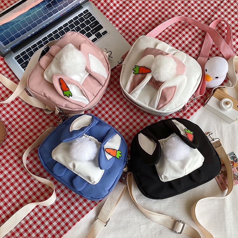 Túi đeo chéo IELGY hình tai thỏ hoạt hình hài hước cho nữ