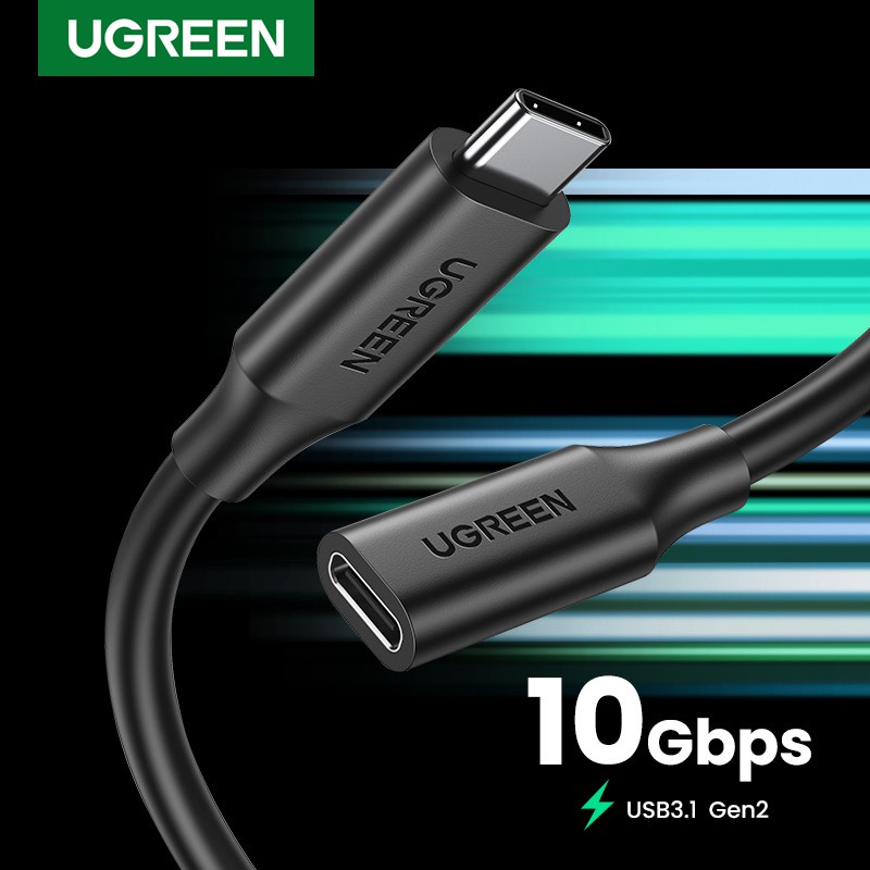 Cáp USB Type C nối dài UGREEN 10387 Chính Hãng US353 PD100W, Gen 2 dài 1met