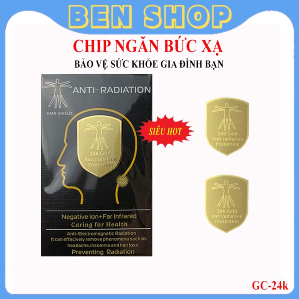[ NEW ]Chip Ngăn Bức Xạ Điện Từ Hàn Quốc GC - 24K Gold, Miếng Dán Điện Thoại Chống Bức Xạ Có Hại Với Con Người
