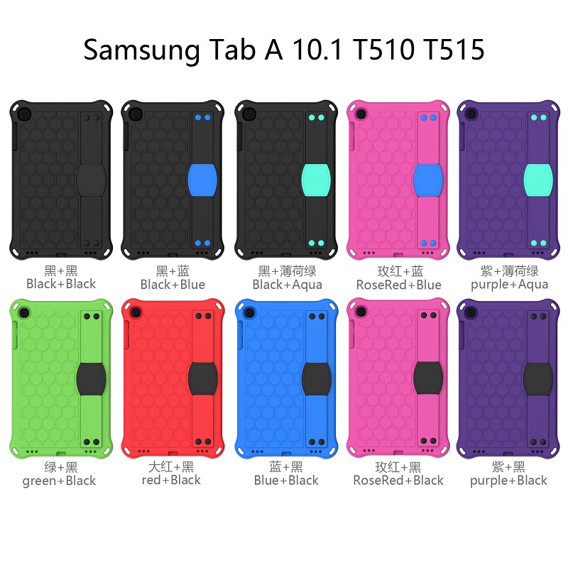 For Samsung Tab A 10.1 2019 T510 T515 Case EVA Kids Safe Shockproof Hand Shoulder Strap Stand Tablet Cover Casing