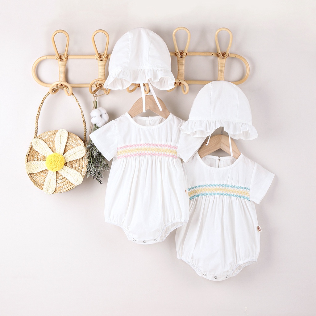 Bộ áo liền thân + nón thời trang cho bé sơ sinh