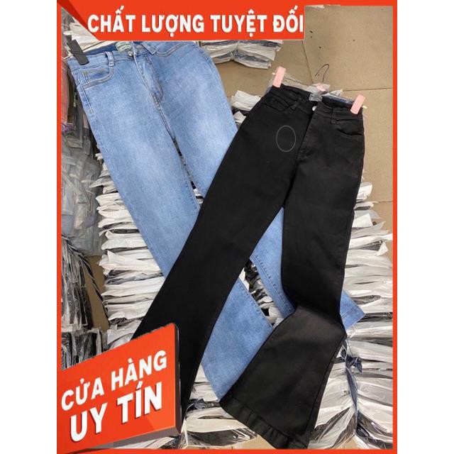 [Mã WASTMAY giảm 15% tối đa 30K đơn 150K] [hình thật] QUẦN JEANS DÀI LOE TRƠN ĐEN- hình thật trải sàn | BigBuy360 - bigbuy360.vn