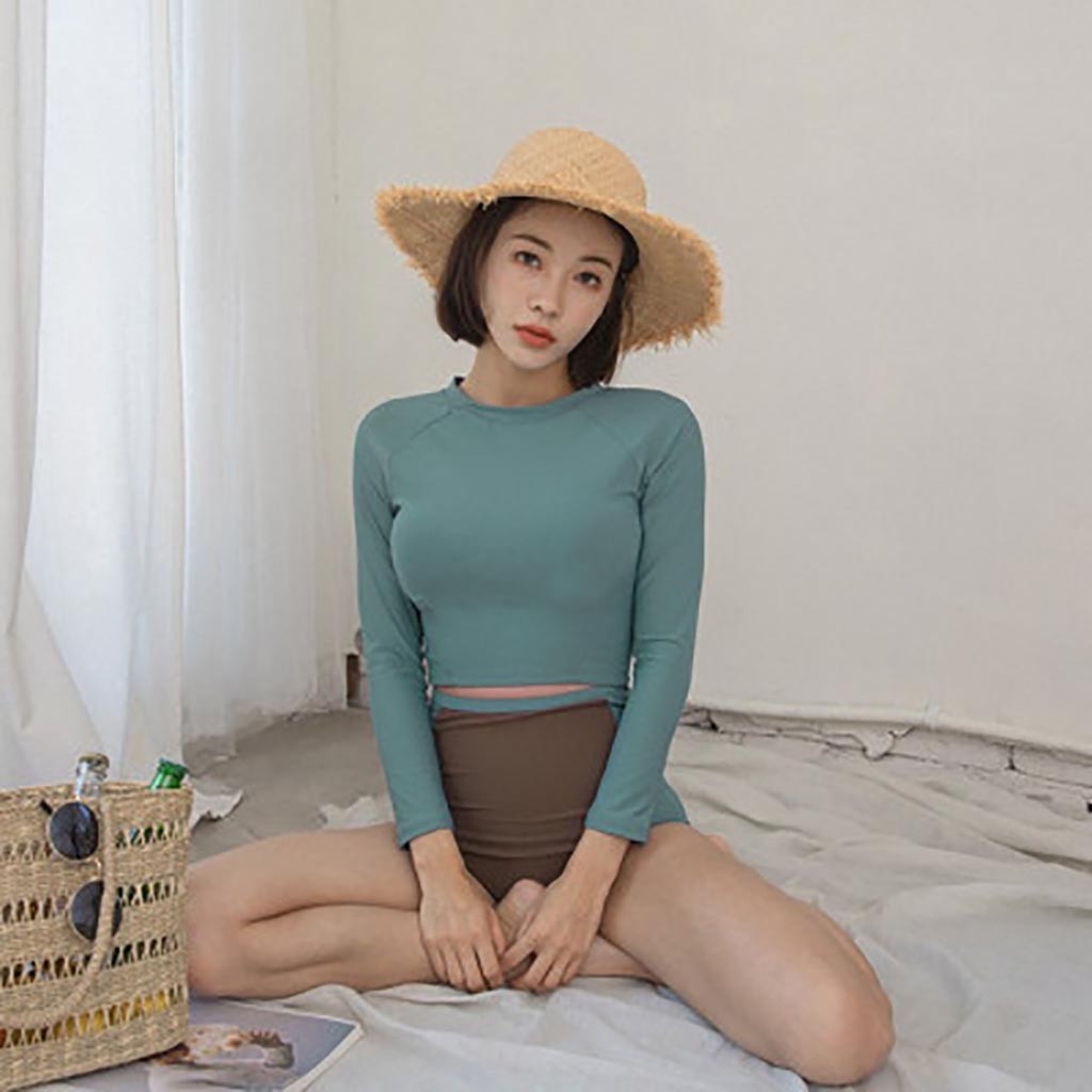 Bộ đồ bơi dài tay kiểu dáng Hàn Quốc dành cho nữ | BigBuy360 - bigbuy360.vn