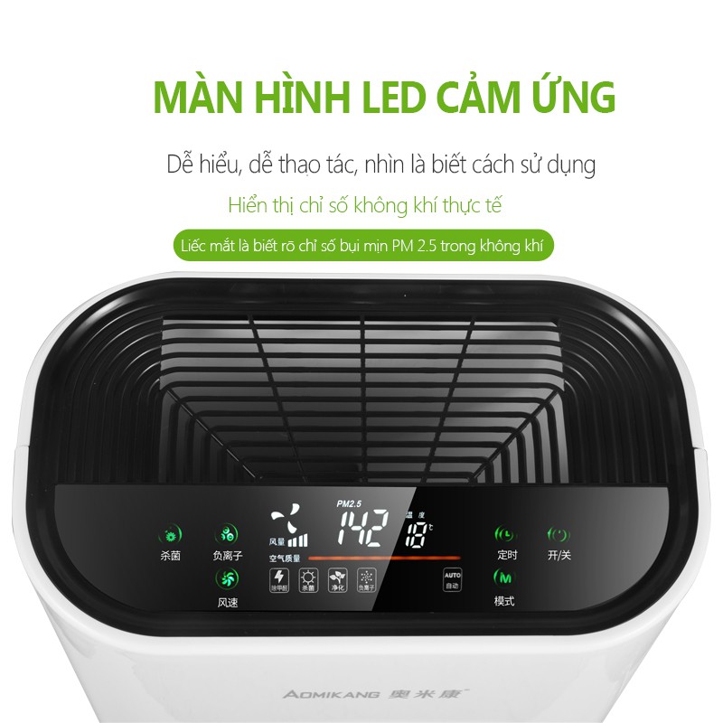 YB806Máy lọc không khí thông minh Phòng ngủ gia đình Văn phòng diện tích nhỏ lọc bụi PM2.5, khói thuốc, giải phóng ion â