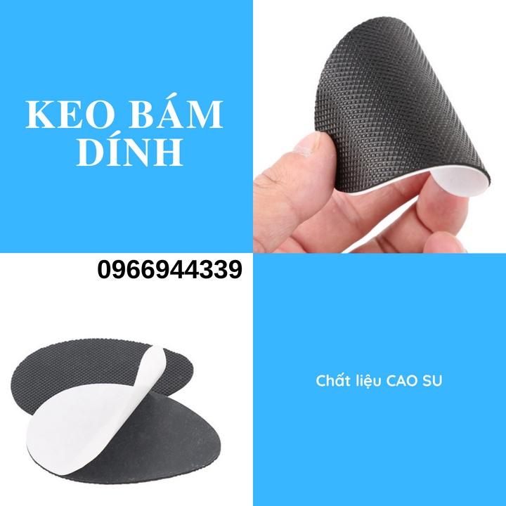 Miếng Dán Lót giày chống trượt cao su cho giày dép nam nữ, 6.5x9cm, có thể sử dụng cho vật dụng trong nhà - Bộ 2 cái