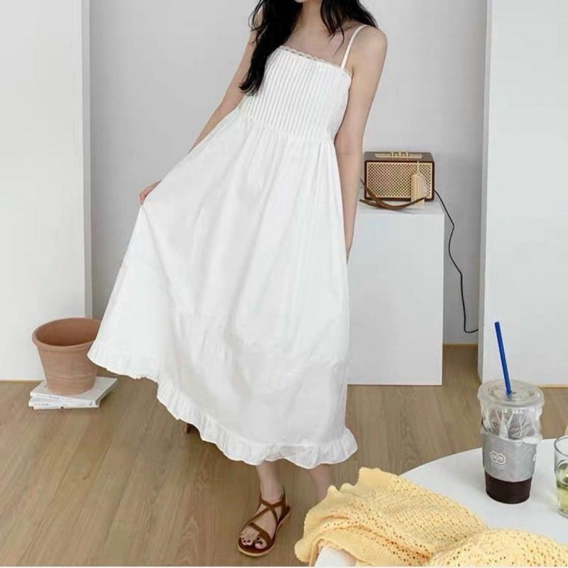 Maxi 2 dây nhún ngực, váy xoè dễ thương, có hình thật
