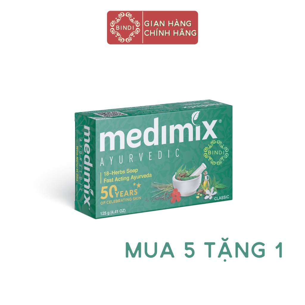Set 5 xà phòng Medimix 18 loại thảo dược 75g/bánh Tặng 1 xà phòng 75 g