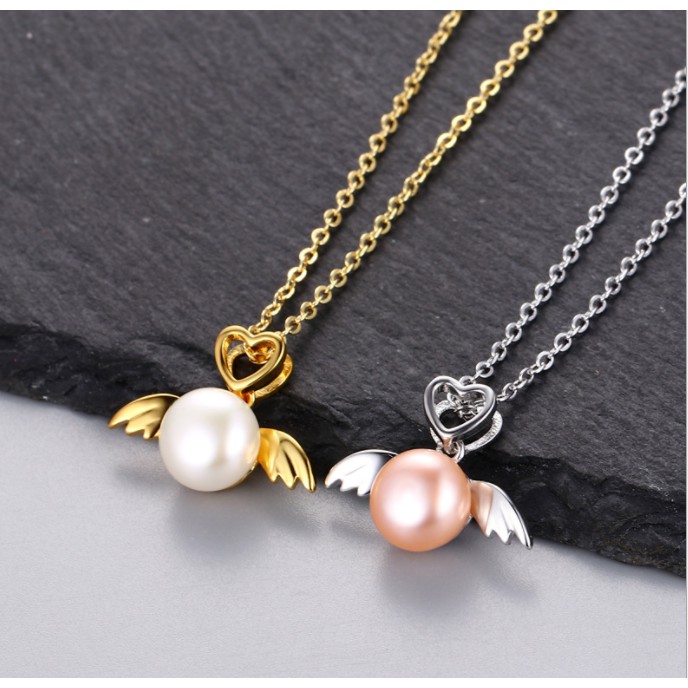 Mặt dây chuyền rỗng để đính hạt trai hình đôi cánh