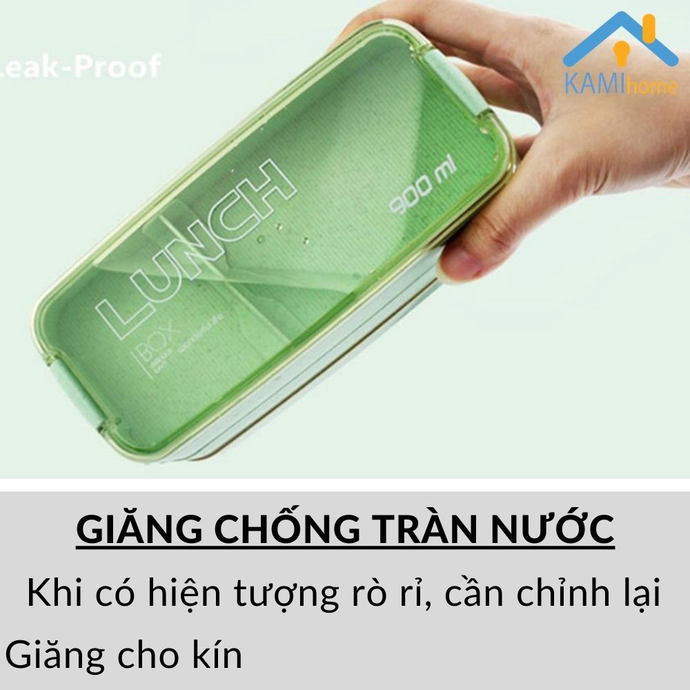Hộp đựng cơm văn phòng ❤️Dùng được Lò Vi sóng❤️Loại 3 tầng 900ml❤️chất liệu lúa mạch an toàn mã 20052 | BigBuy360 - bigbuy360.vn