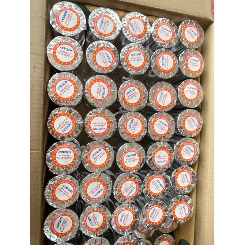 10 Cuộn giấy in nhiệt K57,58 Phi 38 dùng cho máy POS, Taxi, bán hàng