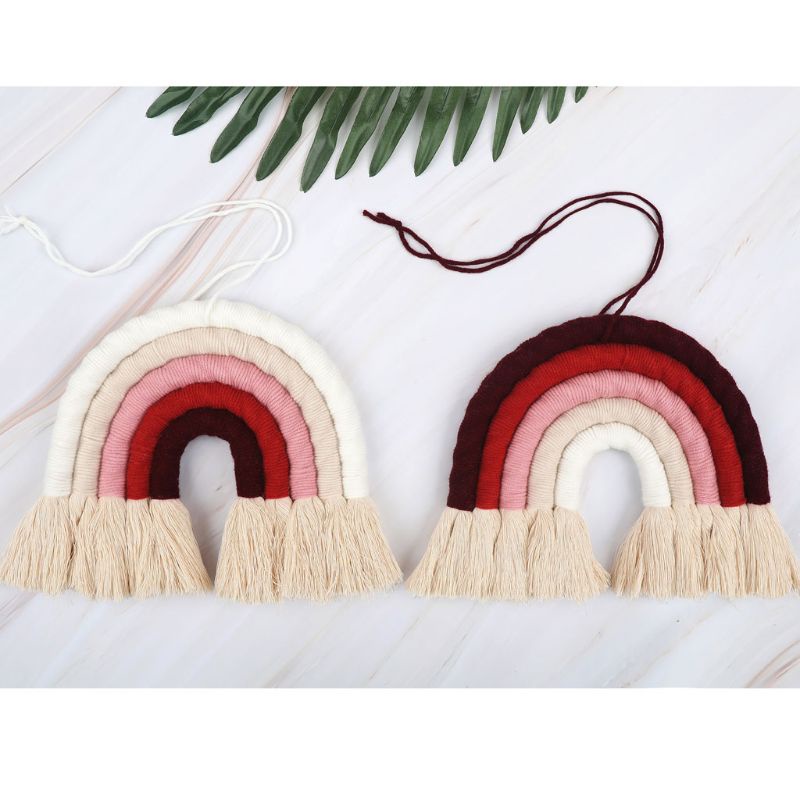 Phụ Kiện Treo Trang Trí Phòng Bé Hình Cầu Vồng 9 C 5 Lớp Handmade Phong Cách Bắc Âu Đơn Giản