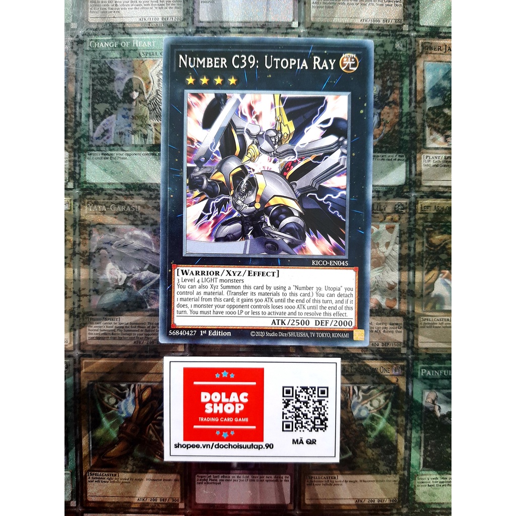 [ ĐỖ LẠC SHOP ]  THẺ BÀI YUGIOH MONSTER Number C39: Utopia Ray - KICO-EN045 - Rare 1st Edition