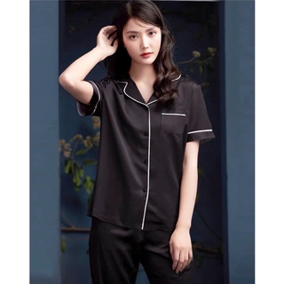 Đồ bộ pijama lụa nữ mặc nhà tay ngắn quần dài mùa hè mango cao cấp bộ đồ ngủ nữ lụa siêu xinh h67