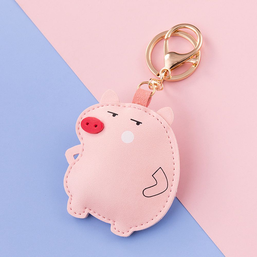 Móc khóa hình động vật hoạt hình bằng da PU dễ thương