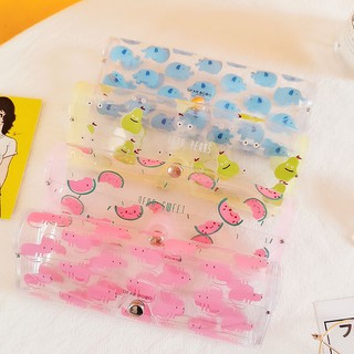 Hộp đựng kính trong suốt họa tiết dễ thương - Tạp hóa màu hường