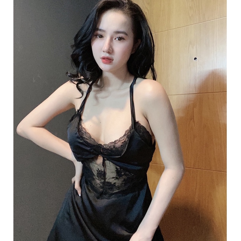 Đồ ngủ sexy / Đầm ngủ sexy đan dây lưng, chất liệu lụa satin cao cấp loại 1 mềm mịn mát, freesize dưới 65kg Sexy_Girl_97 | BigBuy360 - bigbuy360.vn