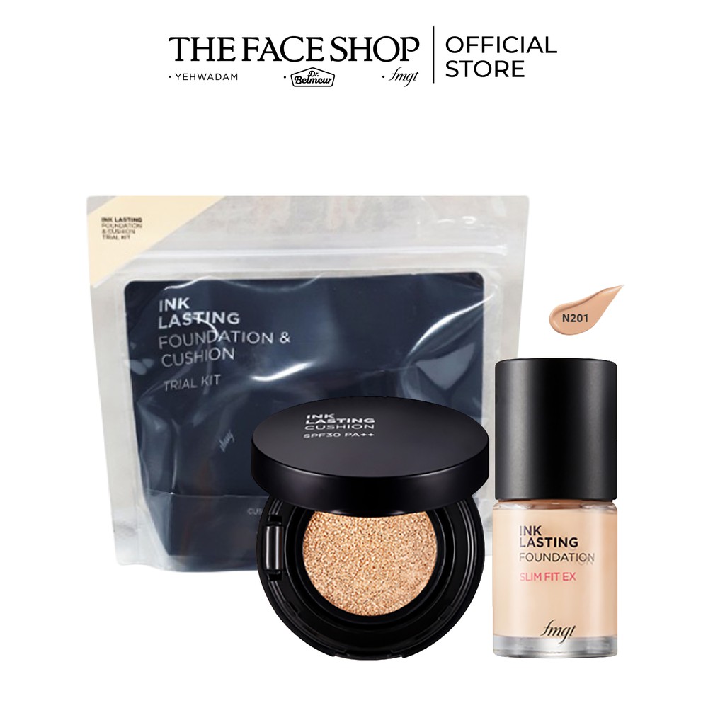 Bộ Kit Kem Nền Trang Điểm TheFaceShop Ink Lasting Foundation Trial Kit (8ml x 8g)