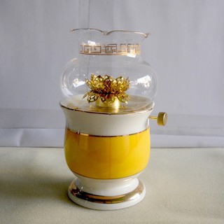 đèn dầu thờ cúng bàn thờ gốm sứ vàng