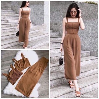 🌻đồ bộ đẹp 💜sét áo croptop 2 dây & quần ống suông đẹp chuẩn