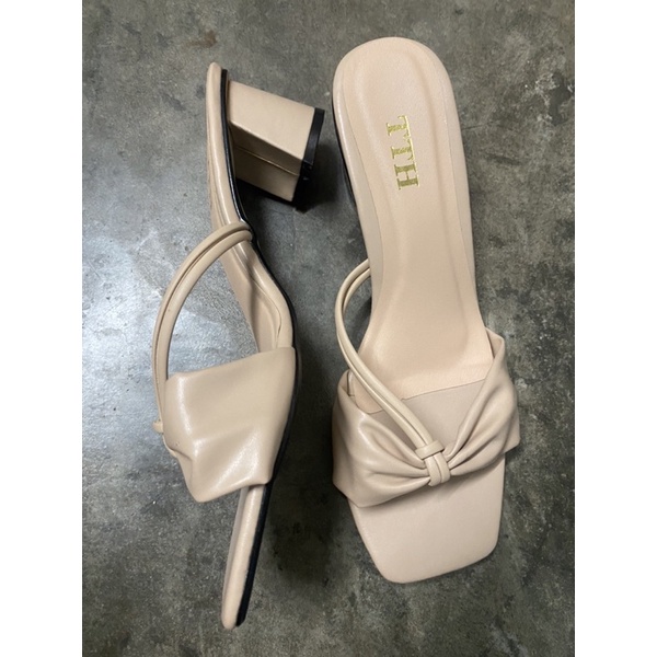 Dép cao gót quai nhúng nhiều màu gót vuông phong cách thời trang sang trọng bigsize - TTH_SHOES
