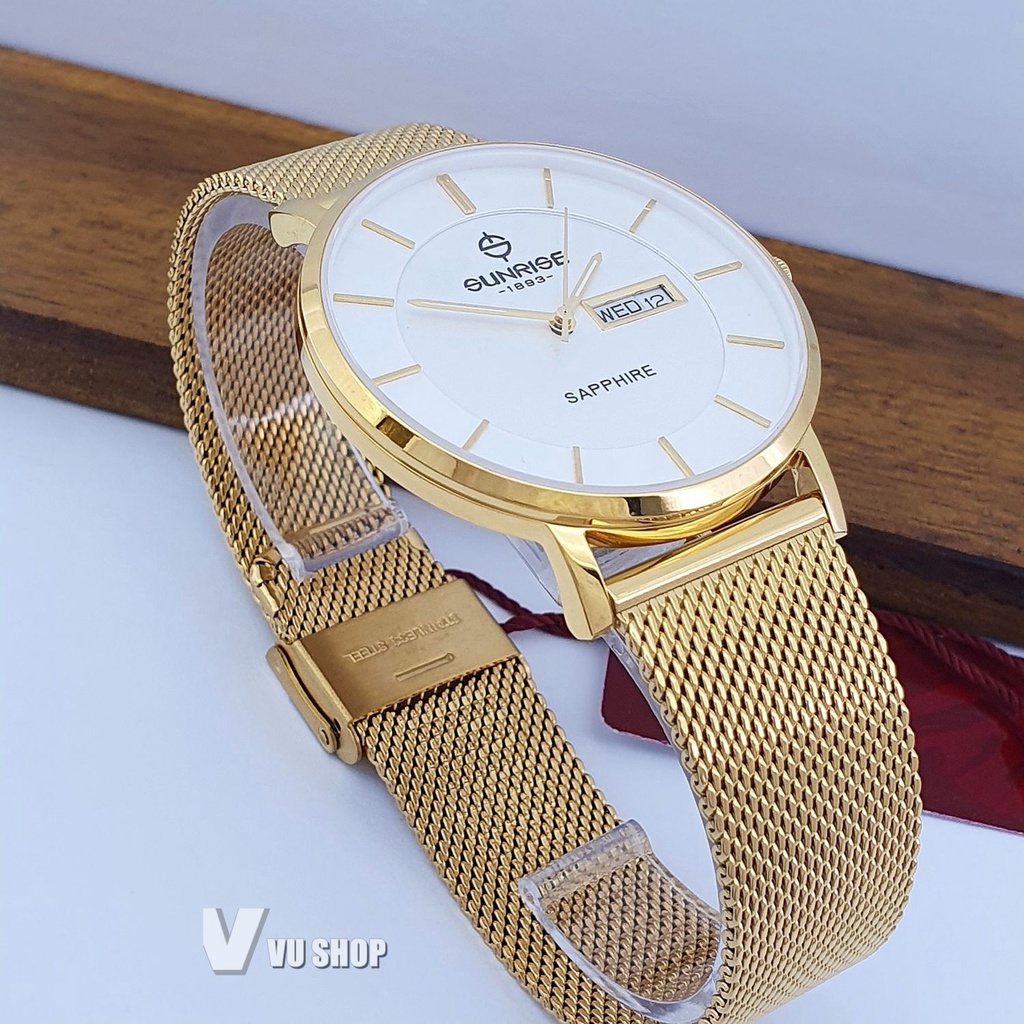 Đồng hồ nam SUNRISE 1237SA - 2 Lịch, Kính sapphire