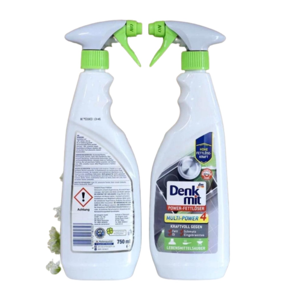Xịt tẩy rửa mặt bếp Denkmit 750ml, tẩy vệ sinh đa năng làm sạch cặn dầu mỡ - Shop Viloet
