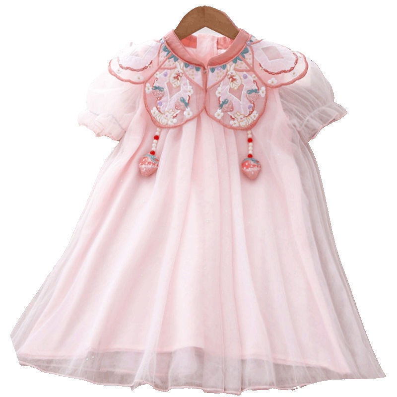 Đầm Hán Phục Thêu Họa Tiết Phong Cách Trung Hoa Cho Bé Gái