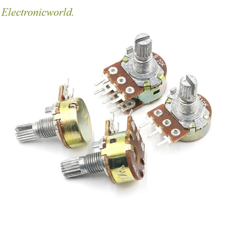 Bộ 5 chiết áp Wh148 3pin 6pin 15mm B1K B2K B5K B10K B20K B50K B100K B250K B500K B1M 1k 2k 5k 10k 50k 100k cao cấp