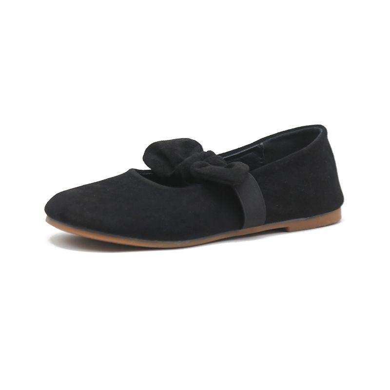 ORDER_ Giày Thắt Nơ Đế Bệt Da Lộn Ulzzang