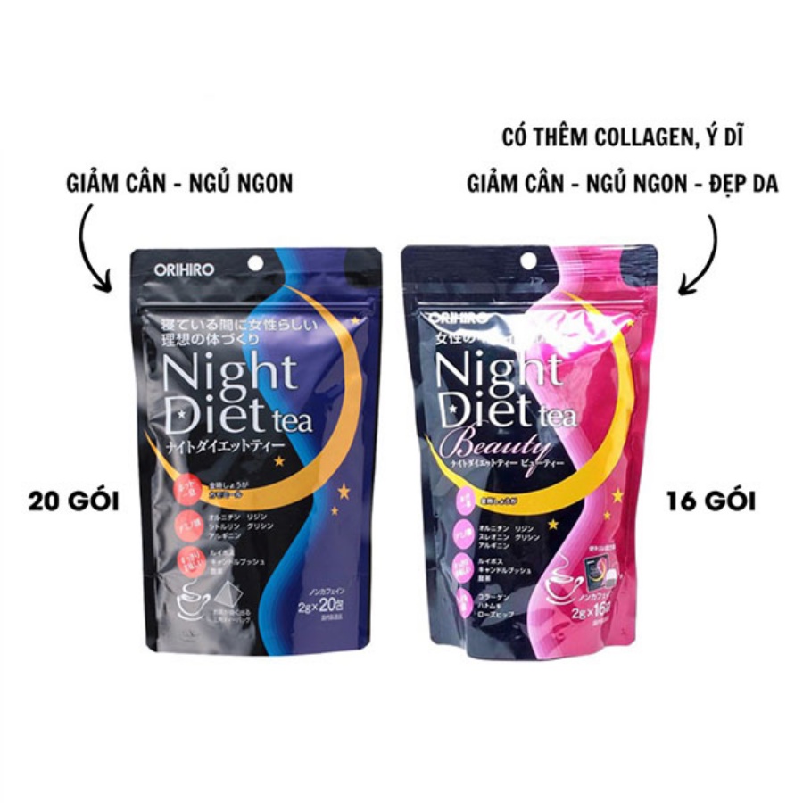 Trà giảm cân Night Diet Tea Orihiro 24 gói và 20 gói Nhật Bản - Bahachiha