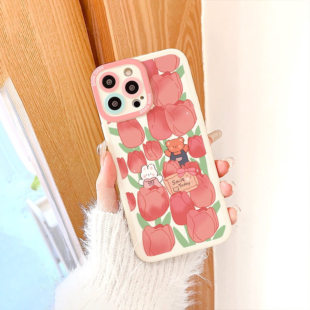 Ốp lưng iphone Pink Garden cạnh vuông 6/6plus/6s/6splus/7/7plus/8/8plus/x/xs/11/12/13/14/pro/max/promax/plus/shin/case